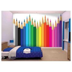 Papel De Parede Infantil Lápis De Cor Escola  Azs137