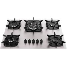 Cooktop Mueller 5 Bocas de Alumínio com Queimador Tripla Chama MCG5BK