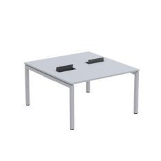Mesa Plataforma Dupla com Pé de Aço para Coworking 130X140/2P PDC13/14/2P Cinza