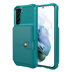 Estojo de couro carteira magnética para Samsung Galaxy S22 Ultra S21 S20 Plus S21FE A12 A52 A52S A72 A12 A33 A53 A73 Stand Card Cover, verde, para Galaxy S21 Ultra