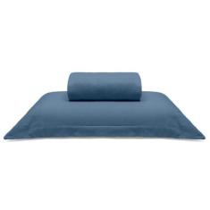 Jogo de Cama Buettner Solteiro Malha Liso 2 Peças Image Azul