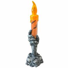 Castiçal Com Vela Laranja Led