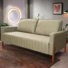 Sofá 3 Lugares Hellen Capriccio Revestido Em Veludo 230cm Tabaco