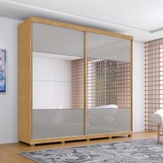 Guarda Roupa com Espelho 2 Portas Aroeira Naturale Off White - CASA H
