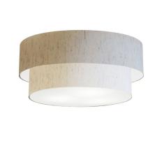 Plafon Duplo Cilíndrico Vivare Md-3063 Cúpula Em Tecido 55x50cm - Bivolt Linho Bege 127/220v
