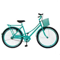 Bicicleta Feminina Aro 26 Urbana Cestinha Freios V Brake Revisada e Lu