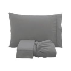 Jogo de lençol solteiro 3 peças 100% algodão percal 200 fios com acaba