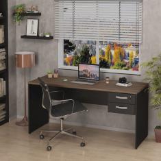 Mesa De Escritório Escrivaninha com Gaveta 160x60cm Tampo 30mm