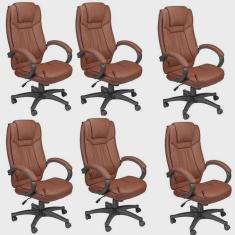 Kit 6 Cadeira de Escritório Presidente Corino Office Córdoba