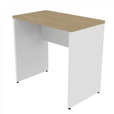 Mesa Reta Corp 25mm 100 Cm Bramov Móveis Branco/carvalho Mel