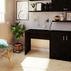 Mesa Reta Corp 25mm 110 Cm Bramov Móveis Preto