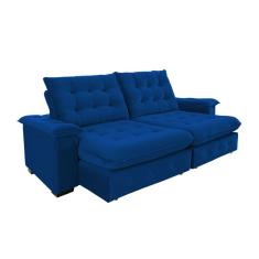 Sofá Coliseu 2.30m Retrátil E Reclinável Super Pillow - Azul