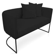 Namoradeira Paola 02 Lugares Linho Base Metálica Preto D03 - D'Rossi, 