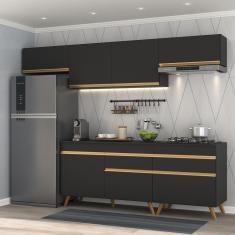 Cozinha Completa 5 peças c/ Armário e Balcão MP3708 Veneza GB Preta