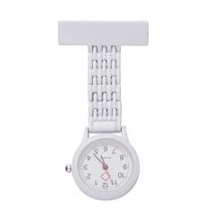 Relógio Fob de liga de zinco e quartzo, relógio médico, relógio de bolso, para mulheres adultas e homens (preto), Branco, 7.6 x 3.5 x 0.5cm