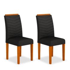 Kit 02 Cadeiras Lisboa Wood Cinamomo/ Preto - Moveis Arapongas