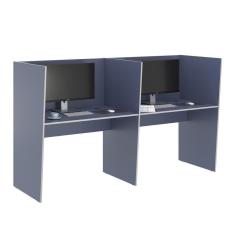 Escrivaninha Office 2 Lugares Letonia Azul 