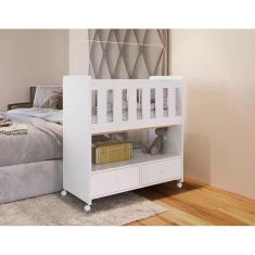 Mini Berço 2 Gavetas sem Colchão Moisés Completa Móveis Branco