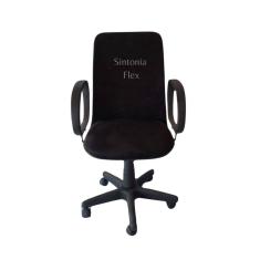 Cadeira diretor giratória tecido suede preto