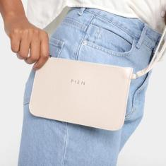Bolsa Pien Clutch Retengular Pequena Feminina, Branco, Único