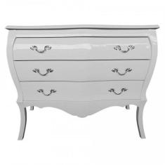 Comoda Luis XV Lyon - Lisa com Frente Abaulada - Tommy Design, Branco