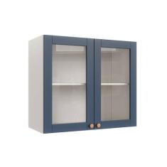 Armário Aéreo 2 Portas 80cm com Porta de Vidro Arizona CabeCasa Madeir