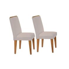 Cadeira Sala de Jantar Lunara Kit 2 Un Imbuia/Veludo Pérola - Rufato