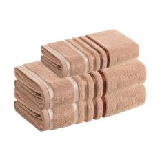 Jogo Toalhas de Banho 3 peças Lumina Unika Karsten Rosa Deserto Fio Penteado