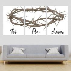 Kit 3 Quadros Decorativos Foi Por Amor 45x34cm - Quadros On-line, Made