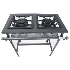 Fogão 2 Bocas Duplas Stand Metal Brey Baixa Pressão 102-2d