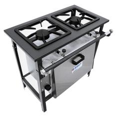Fogão 2 Bocas Com Forno Metal Brey Alta Pressão 002-f
