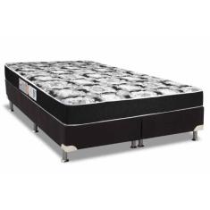 Cama Box Queen: Colchão Espuma D33 Luckspuma Supreme Black Pró Saúde D