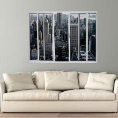 Janela Vitrô de Alumínio 4 Folhas 120 X 200cm Modular Esquadrias Berga