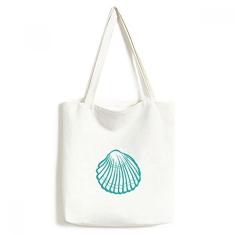 Bolsa de lona Scallop Marine Life com ilustração verde bolsa de compras casual