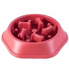 Comedouro Lento Interativo Anti Engasgo Para Cães 22cm (Rosa Escuro)