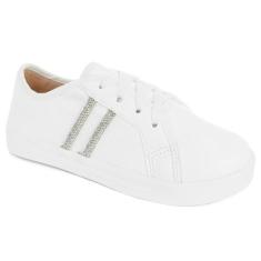 Tênis Infantil  Menina Casual Confortável  Básico com Brilho Strass An