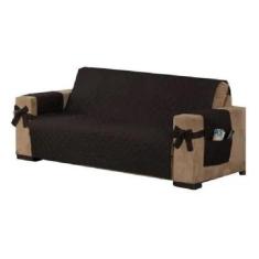 Capa De Sofá 3 Avulso Lugares Tabaco Laço E Porta Objetos - Beatriz En