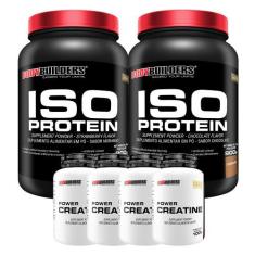Kit 2x Iso Protein 900g + 4x Power Creatina 100g + Coqueteleira  Bodyb
