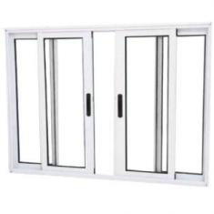 Janela Vitro 4 Folhas Alumínio Branco 1.20  X 2.00 Linha 25 - DC
