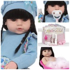 Boneca Tipo Reborn Enxoval Completo Linda Com Acessórios - Cegonha Reb