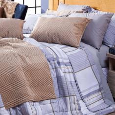 Jogo De Cama Ravena Cinza Casal 04 Peças 200 Fios