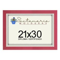 Moldura Porta Diploma Certificado A4 21x30 Rosa - Santamaria Molduras