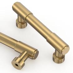 Asidrama Pacote com 10 puxadores de armário de cozinha de bronze champanhe de 76 mm, puxadores de armário de cozinha para puxadores de gaveta de armário