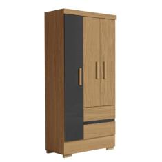 Guarda Roupas Solteiro 3 Portas 2 Gavetas Coimbra Atacama/Grafite Aramóveis