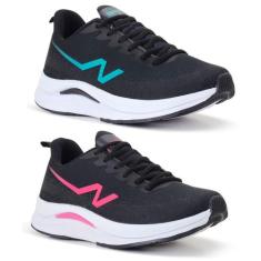 Kit Combo 2 Pares Tênis Nippos Feminino Caminhada Academia - NIPPOS, P