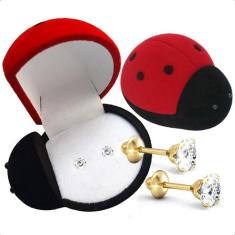 Brinco Recém-nascido Bebê Infantil Ouro 18k 3mm - S.Demór Joias, Branc