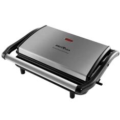 Sanduicheira Grill Britânia Press BGR27I Chapas Ondulada Lisa 850W Preto Inox 110V