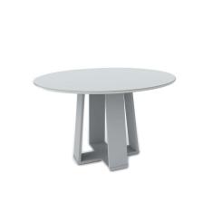 Mesa de Jantar Redonda com Tampo de Vidro Isabela Off White 135 cm