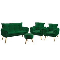 Namoradeira e 2 Poltronas Opala com Puff Solar Sued Aradecor