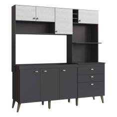 Armário de Cozinha Compacta 186,5cm com Torre Quente e Gabinete Pia Multimóveis CR20283